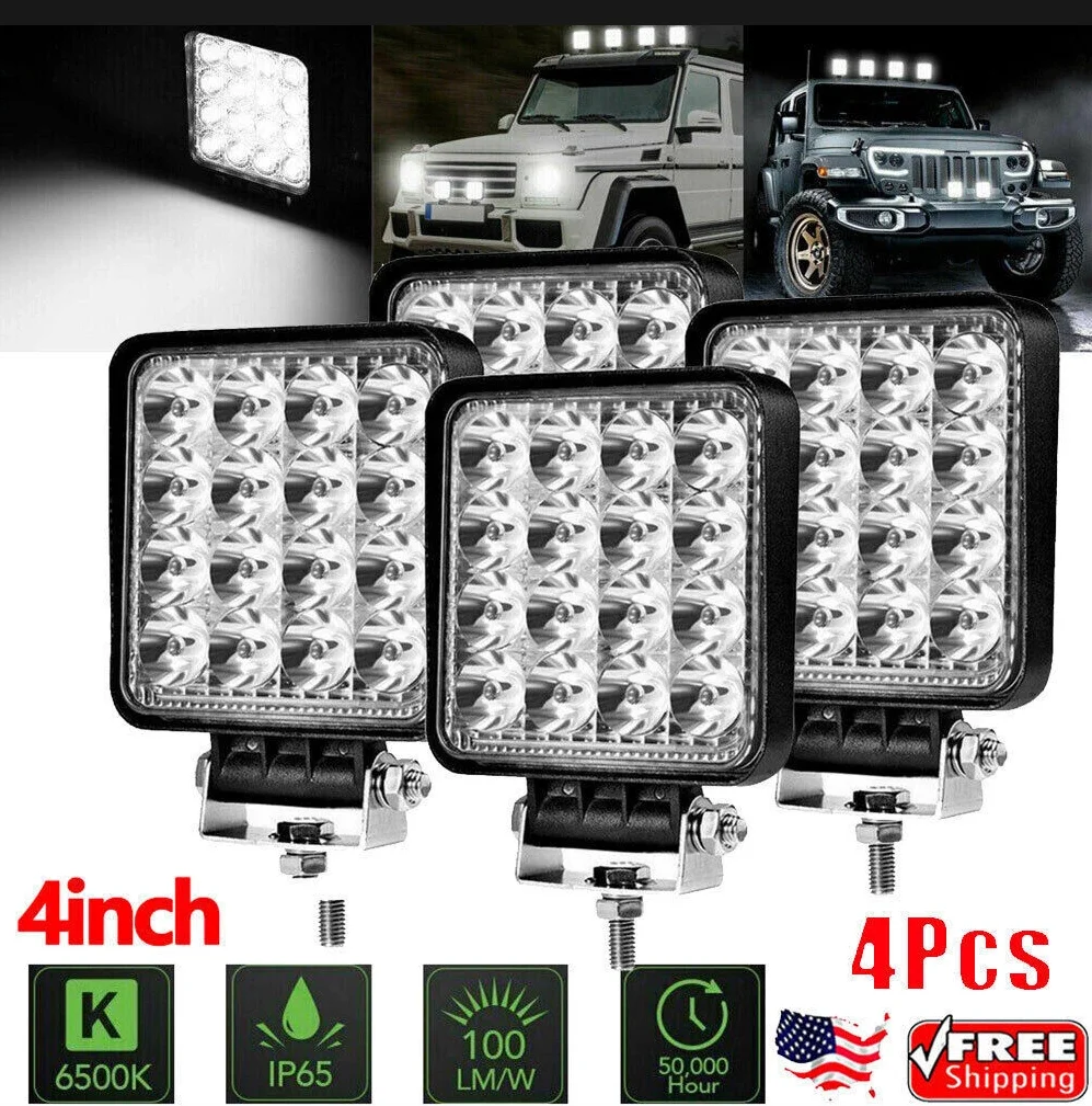 Heavy Equipment Supplies - 4 pièces, projecteurs de travail LED