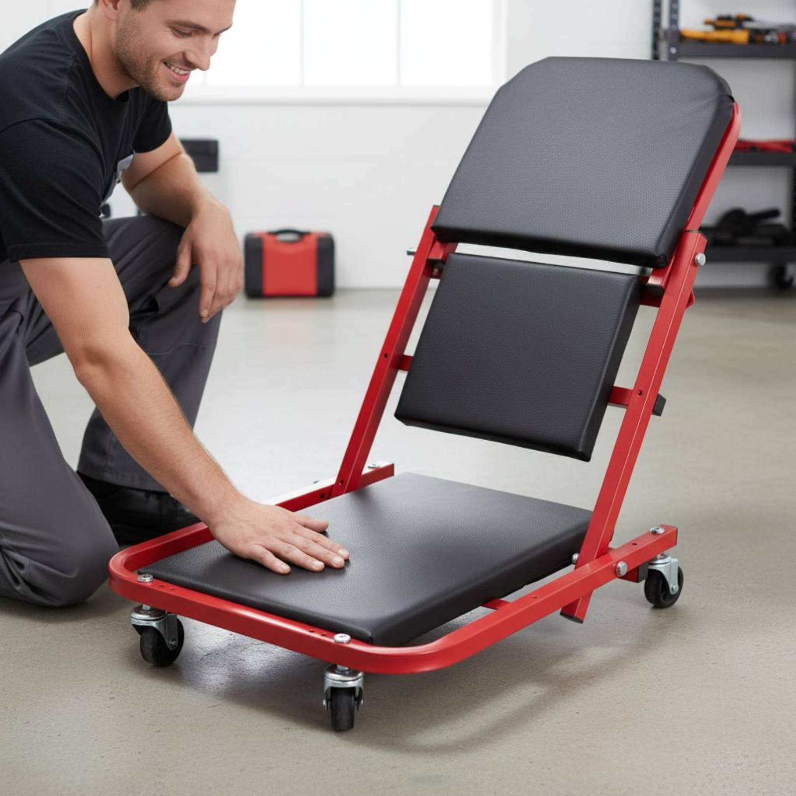 Siège d'atelier pliable 2-en-1 - Heavy Equipment Mechanic avis et prix